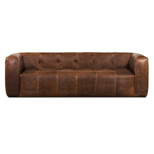 Edgemod 92'' Genuine Leather Square Arm Sofa Wayfair